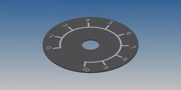 ESCALA DO POTENCIOMETRO - ALUM./ 0-10                                 